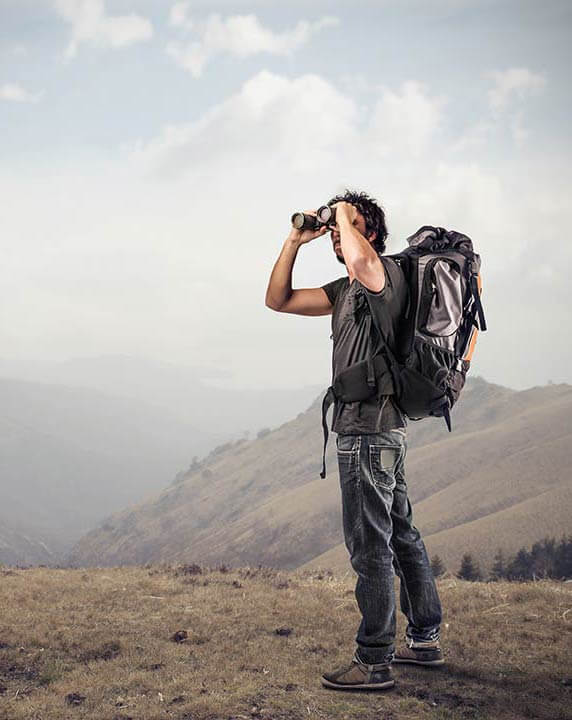 man with binoculars - dating advice