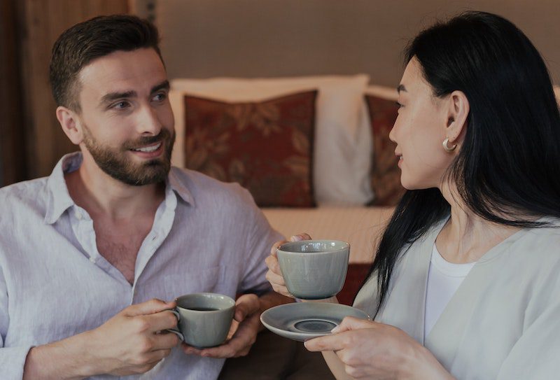 man and woman enjoying each other's company